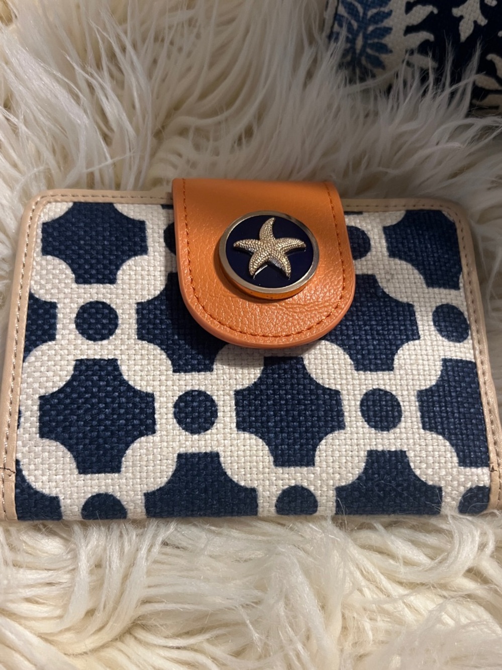 NEW Spartina Navy Pattern Wallet /Coin Holder / Card ID Holder